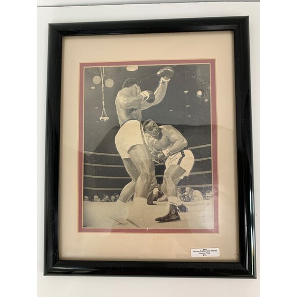 Set Of 6 Framed & Matted Vintage Sports Prints Featuring Iconic Athletes 15" x 1 - Picture 4 of 16